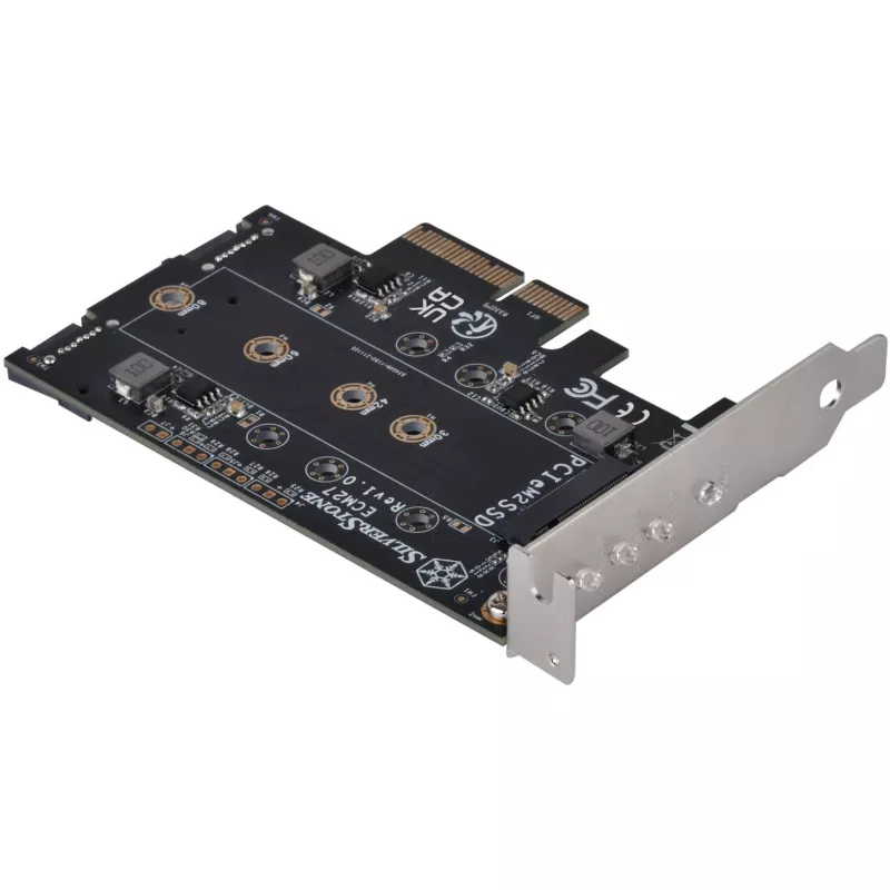 Silverstone SST-ECM27 M.2/SATA adaptérová karta, PCIe 4.0, 1x M-Key, 2x SATA 6G - Low Profile