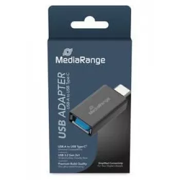 Káblový adaptér MediaRange MRCS216 – USB Type-A na USB Type-C, čierny