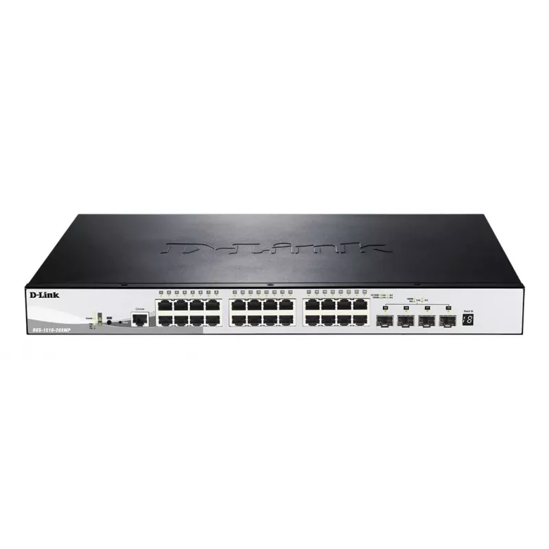 D-Link DGS-1510-28XMP Managed L2/L3 Gigabit Ethernet (10/100/1000) Power over Ethernet (PoE) čierna, sivá