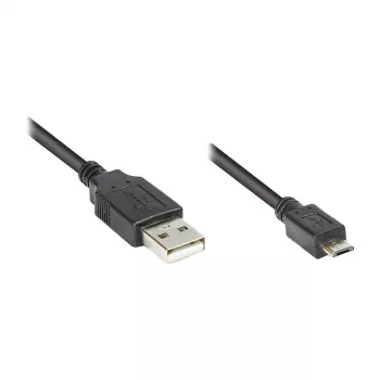 GoodConnections prepojovací kábel USB 2.0 konektor samec A na konektor samec Micro B, čierny, 0,15 m,