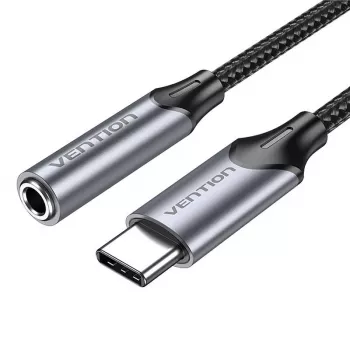 Audio adaptér Vention BGMHF USB-C na 3,5 mm jack, 1 m kábel, sivá