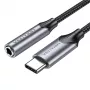 Audio adaptér Vention BGMHF USB-C na 3,5 mm jack, 1 m kábel, sivý