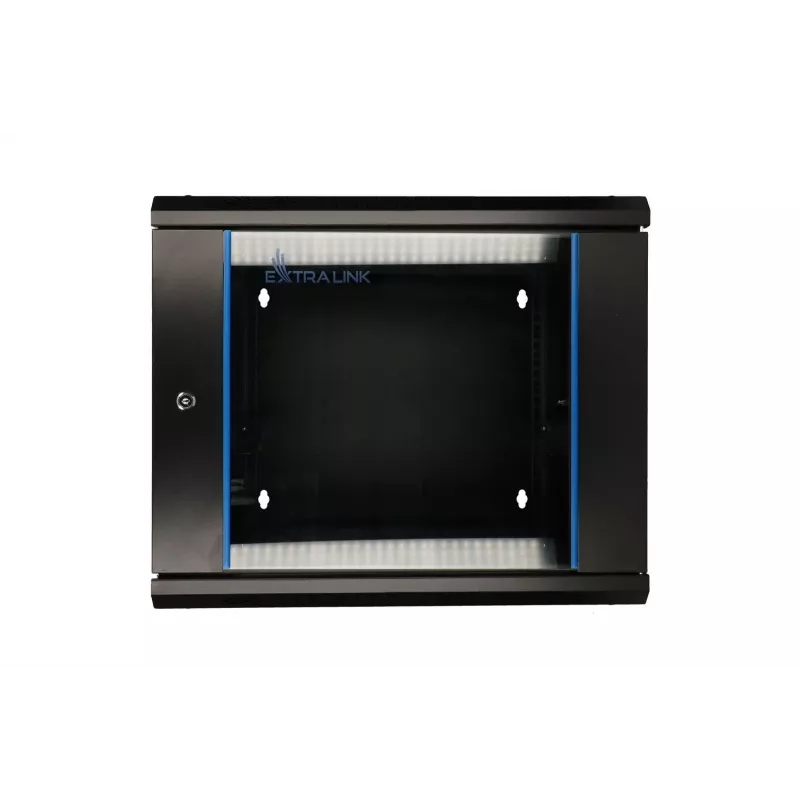 Extralink racková skriňa 9U 600x600 AZH čierna nástenná, výklopná