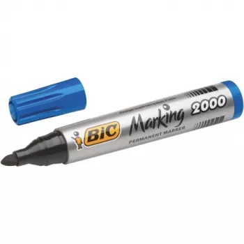 Permanentný marker BIC ECO 2000 modrý hrot 2–5 mm, nedoplniteľný, bez zápachu