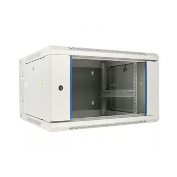 Extralink nástenný rackový rozvádzač 6U 600x600 AZH sivý nástenná montáž, výklopný typ