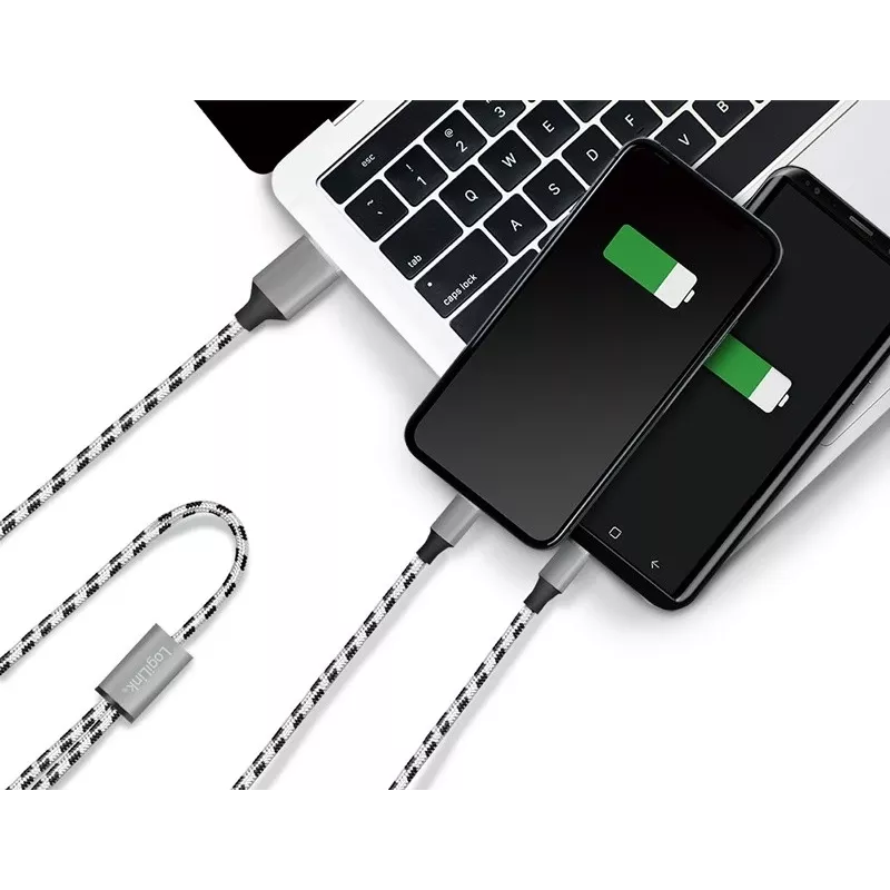 LogiLink CU0202 USB kábel USB 2.0 1,2 m USB A USB C/Micro-USB A sivý