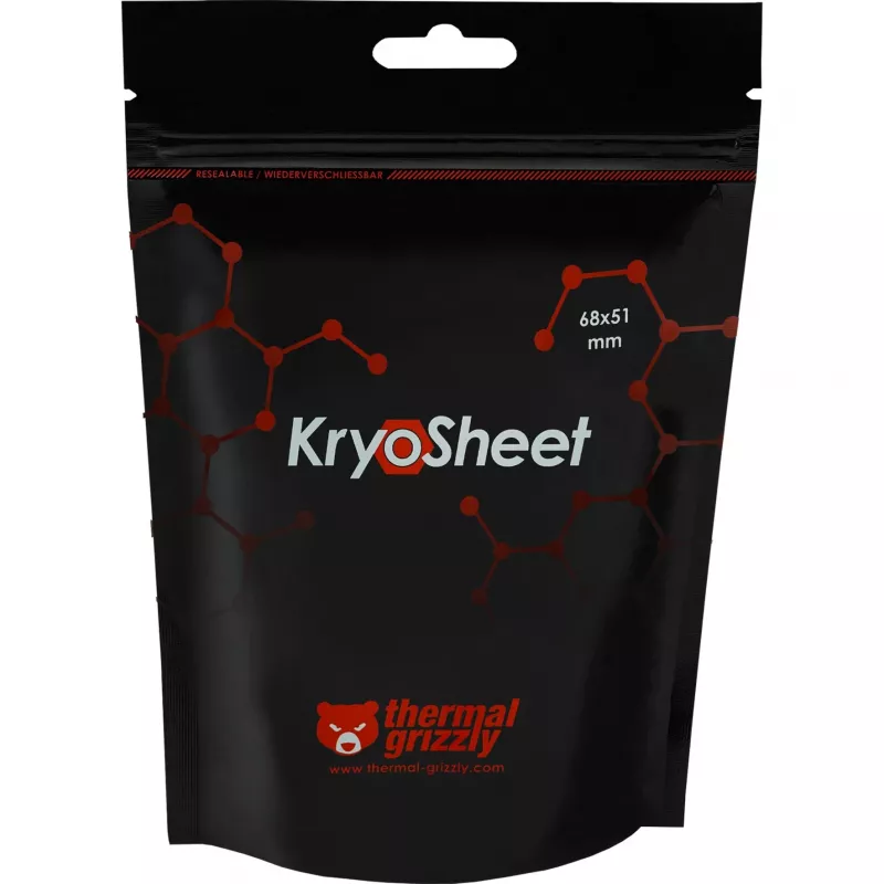 Termálna podložka Thermal Grizzly KryoSheet 68×51 mm antracitová, 1 g
