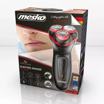 Mesko MS 2926 pánsky holiaci strojček rotačný trimmer čierny, červený
