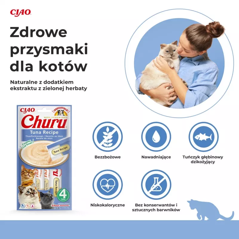 INABA Churu recept s tuniakom - mačacia pochúťka - 4x14 g