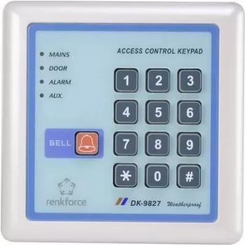 Elektronický kódový zámok Renkforce 1582598 12V IP65 s podsvietenou klávesnicou, poveternostne odolná kontrola vstupu