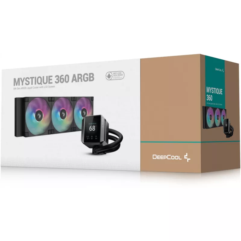DeepCool MYSTIQUE 360 ARGB procesorový all-in-one kvapalinový chladič 12 cm čierny 1 ks