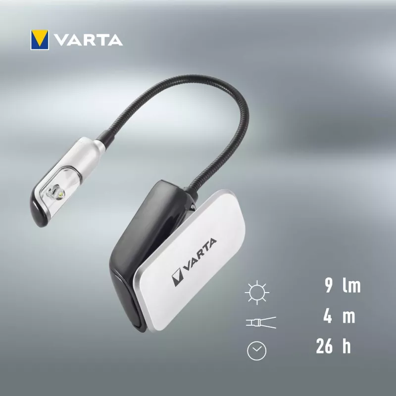 Varta Easy Line 16618 LED lampička na čítanie, 9 lm, s klipom