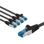 Goobay CAT 6A patch kábel S/FTP PiMF 1 m čierny sada 5 ks - medený vodič CU (67537)