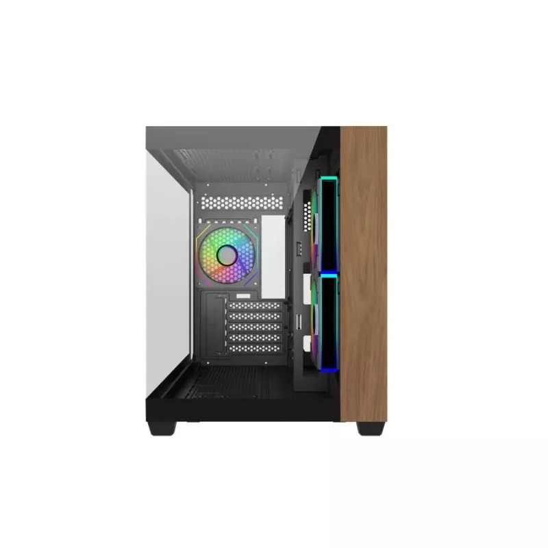 PC skriňa Cooler Master Elite 481 Wood — Dual-Chamber mATX s prírodným dizajnom dreva a dvoma tempered-glass panelmi