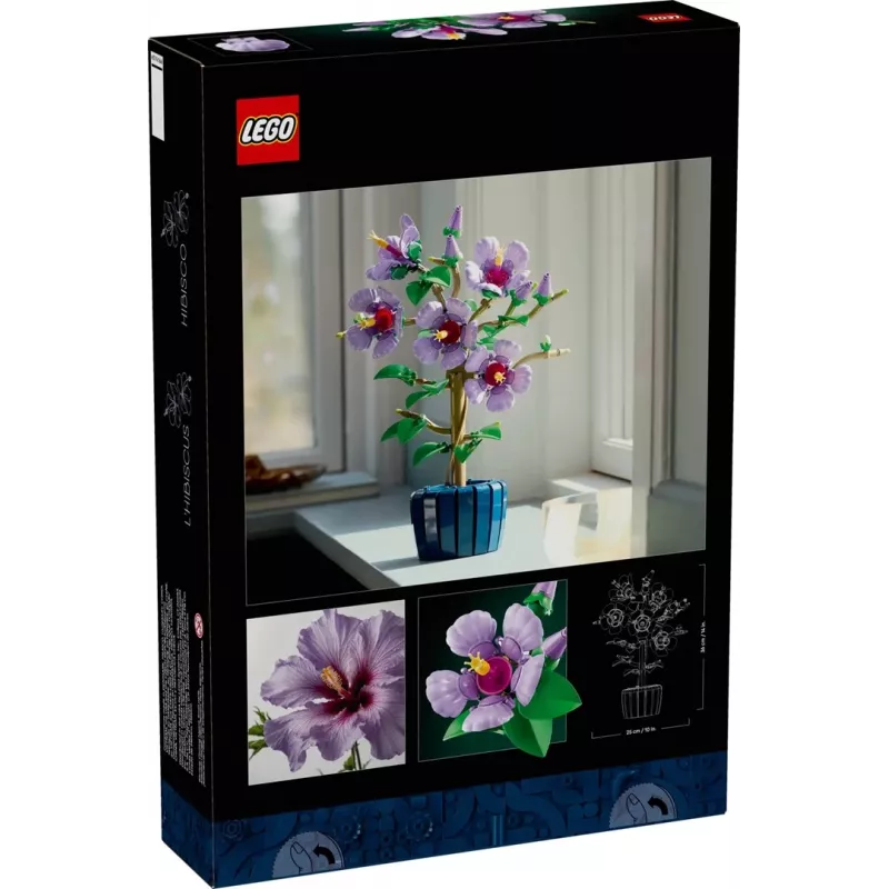 LEGO Botanical stavebnica Hibiscus Flower 10372 – 660 dielov, výstavný model, 250×360×130 mm