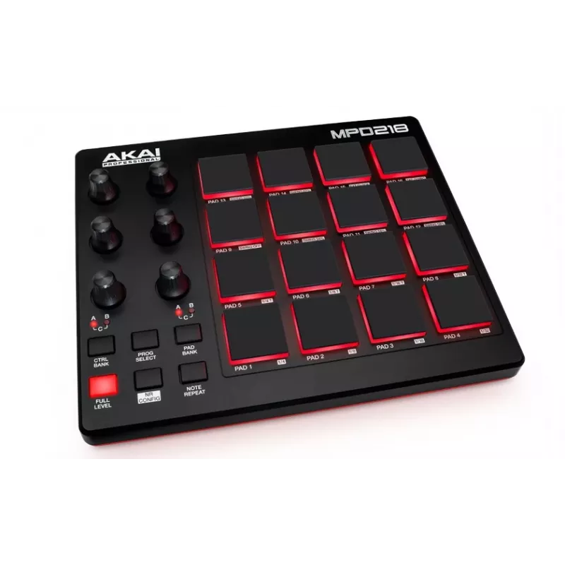Audio Mixer Akai MPD218 čierny 16 padov USB MIDI Controller
