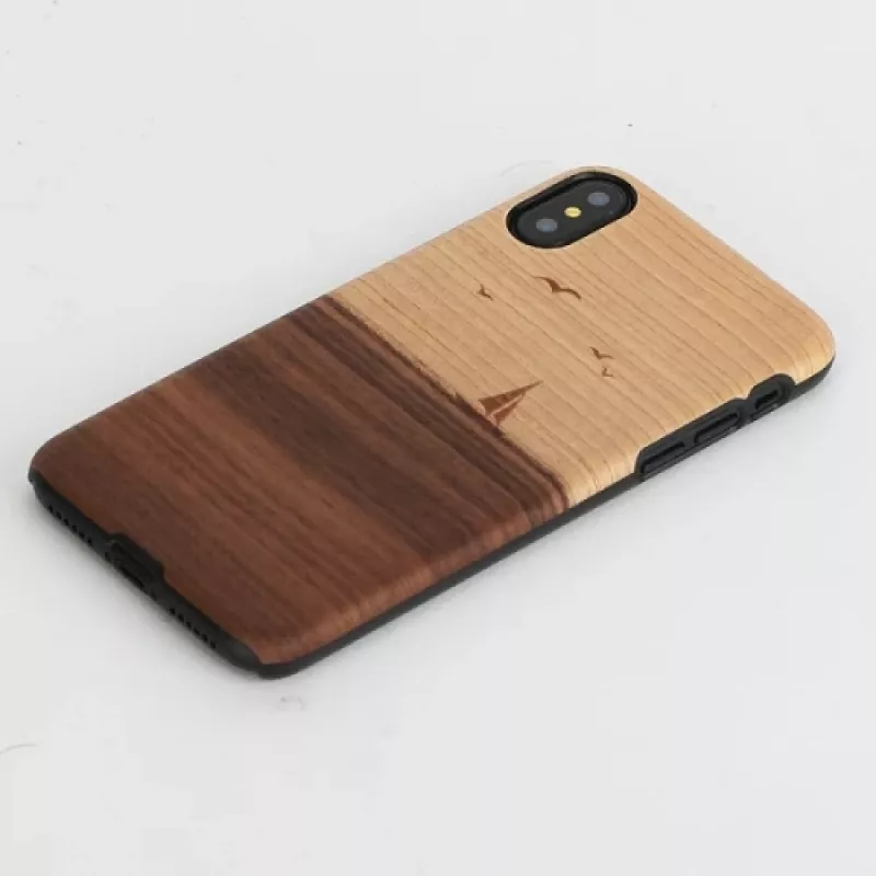 Puzdro na smartphone man and wood pre iPhone X/XS – model mare, čierna