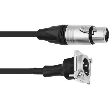 XLR prepojovací kábel PSSO 1 m, XLR konektor samica na XLR konektor samec, čierny