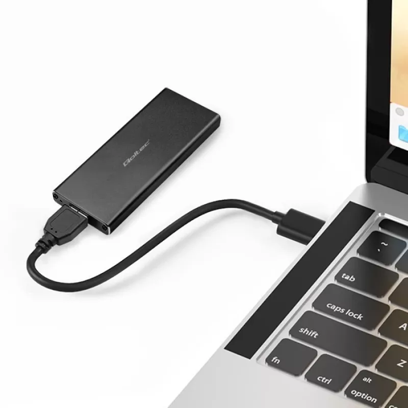 M.2 SATA SSD puzdro QOLTEC 51854 USB 3.0 bez nástrojov