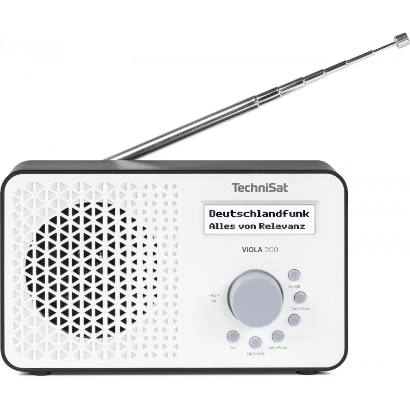 TechniSat VIOLA 200 digitálne rádio s budíkom DAB+, biela/čierna