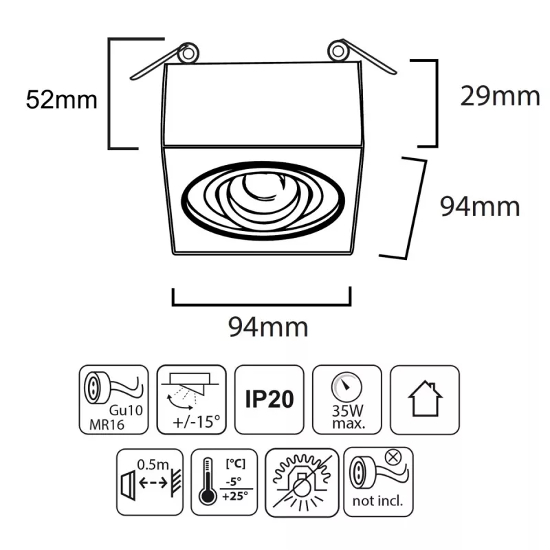 Stropné svietidlo MACLEAN MCE464W — model MCE464W, biele prevedenie