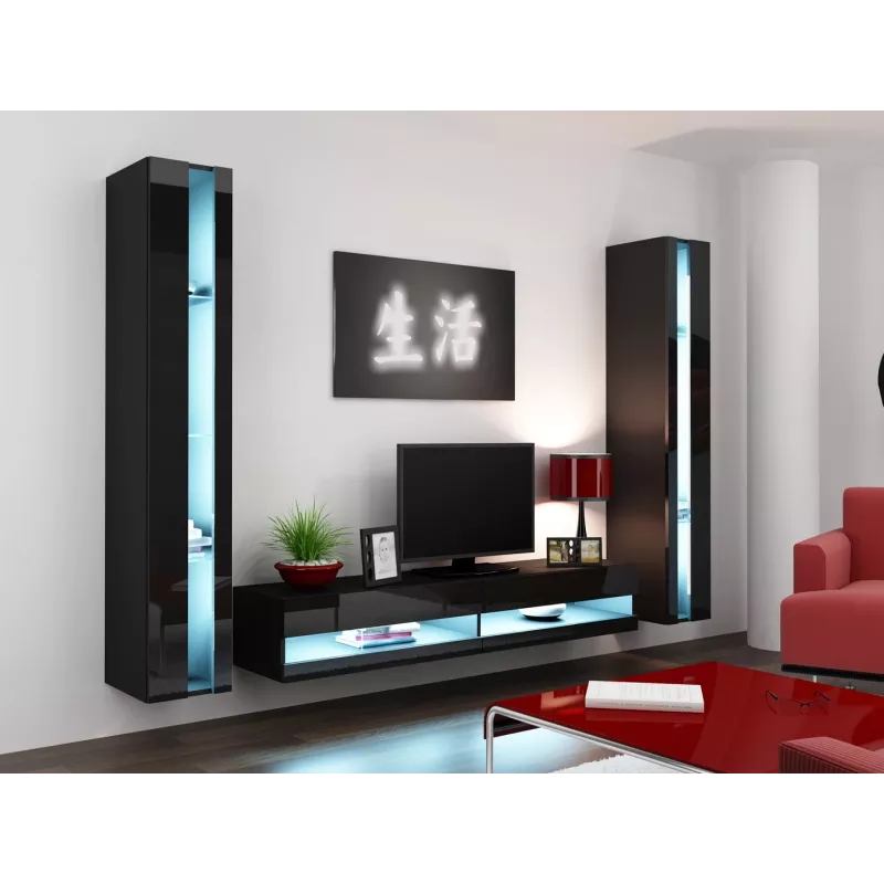 Cama regál VIGO NEW 180/40/30 čierna/čierna lesk