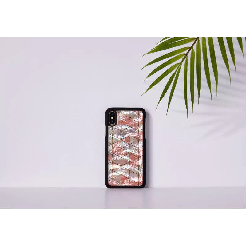 Ochranné puzdro iKins pre iPhone XS / iPhone X, kosoštvorcový vzor, čierna