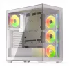 PC skriňa KRUX Exo Midi Tower, ATX/micro-ATX/mini-ITX, 2x tvrdené sklo, USB-C, 4 ventilátory 120 mm, 2 pozície 3,5 palca + 2 pozície 2,5 palca, grafická karta do 40,5 cm, biela