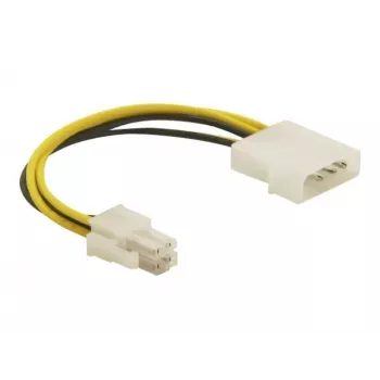 Delock 82391 napájací adaptérový kábel, 4-pinový ATX12V (P4) samec na 4-pinový Molex samec, 0,15 m