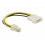 Delock 82391 napájací adaptérový kábel, 4-pinový ATX12V (P4) samec na 4-pinový Molex samec, 0,15 m