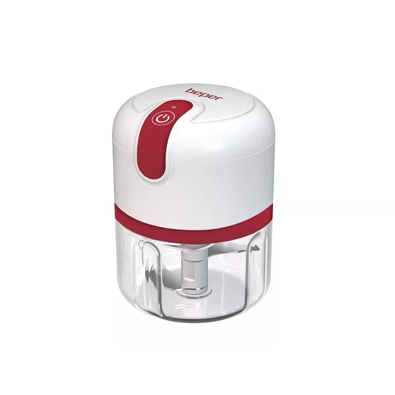 Beper P102ROB050 nabíjací sekáčik potravín cez USB, 0,25 L, 30 W, biely/červený