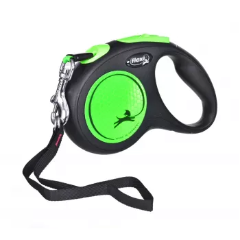 FLEXI nový Neon M - navíjacie vodítko - 5 m
