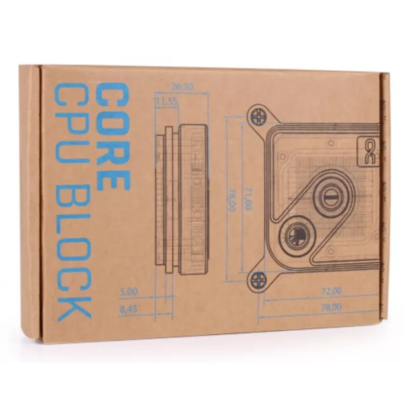 Vodný blok Alphacool Core 1 Aurora Carbon Brass Copper Nickel Black 72mm