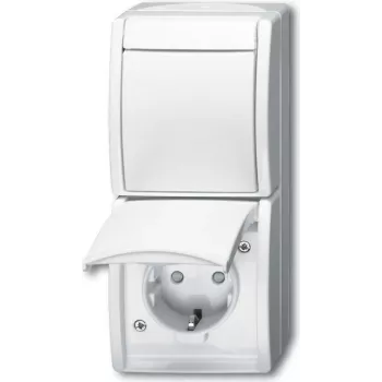 BUSCH JAEGER 2601/6/20 EBW-54 - typ F - 2P+E - biela - IP44 - 250 V - 16 A