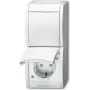 BUSCH JAEGER 2601/6/20 EBW-54 - typ F - 2P+E - biela - IP44 - 250 V - 16 A