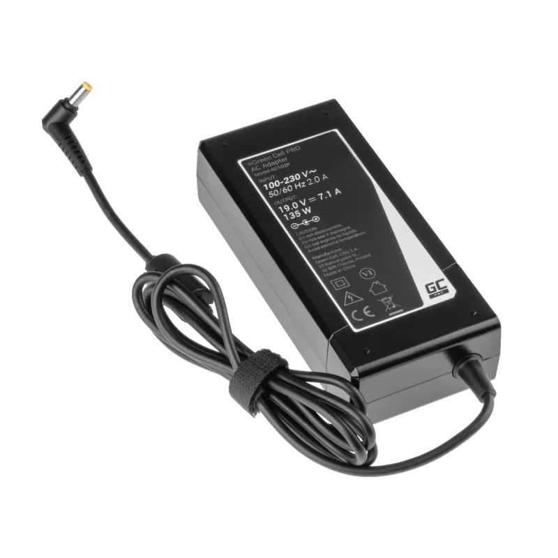 Adaptér Green Cell AD102P univerzálny 135 W, 19 V, 7,1 A, čierny, pre notebooky