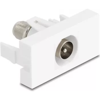 Zásuvka IEC / F DeLOCK 90828 biela 75 Ω rovná