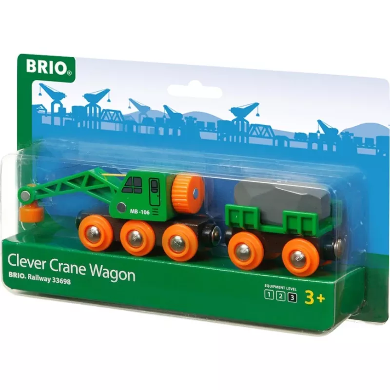 Vagón BRIO Clever Crane Wagon Lift and Load čierna zelená
