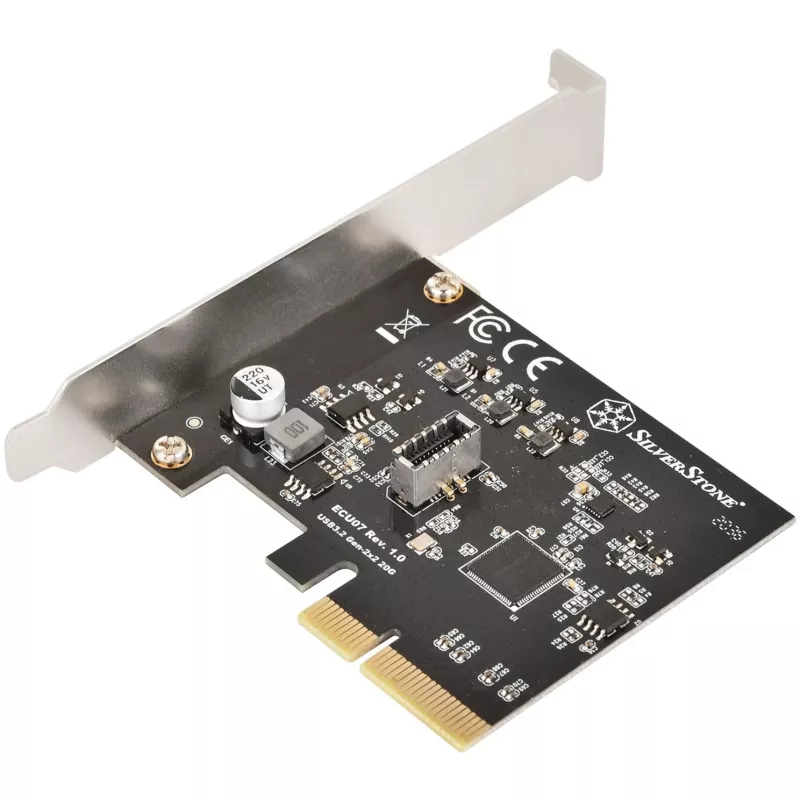 SilverStone SST-ECU07 adaptérová karta PCIe 3.0 x4 USB 3.2 Gen 2x2, 1x interný USB-C, nízky profil