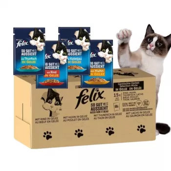 Purina Felix MIX mokré krmivo pre mačky, 120 x 85 g