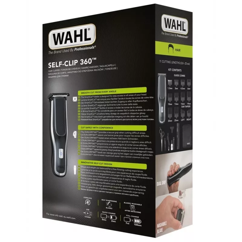 Wahl Self-Clip 360 čierna, strieborná Li-Ion