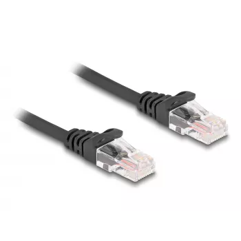 DeLOCK RJ45 špirálový kábel konektor samec na konektor samec Cat.5e 3 m čierny