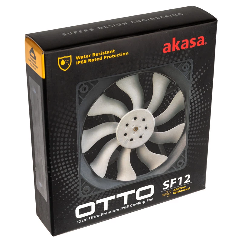 Ventilátor Akasa OTTO SF12 počítačový skriňový ventilátor 12 cm čierny sivý