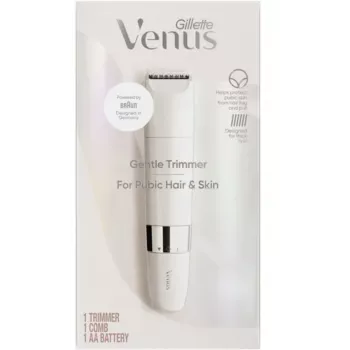 Intímny zastrihávač BRAUN Gillette Venus Gentle Intimate Trimmer, biela — na batérie poháňaný osobný holiaci strojček pre citlivé oblasti
