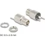 DELOCK konektor samica DC 5,5 x 2,5 mm konektor samica zabudovateľný spájkovacia verzia 20 V 9 A