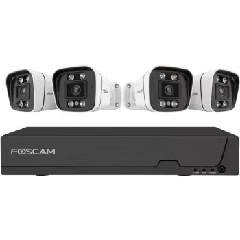 Foscam FNA108E-B4-2T videonadstavbový systém biely 4x 4K PoE bullet kamera, 1x 8-kanálový NVR