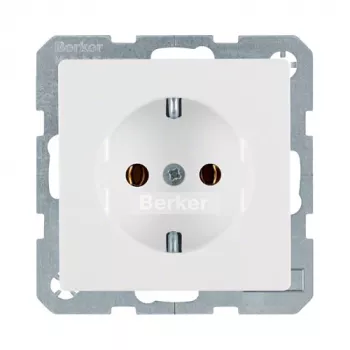 Zásuvka Typ F berker 47436089, 16 A, 250 V, biela, puzdro z duroplastu