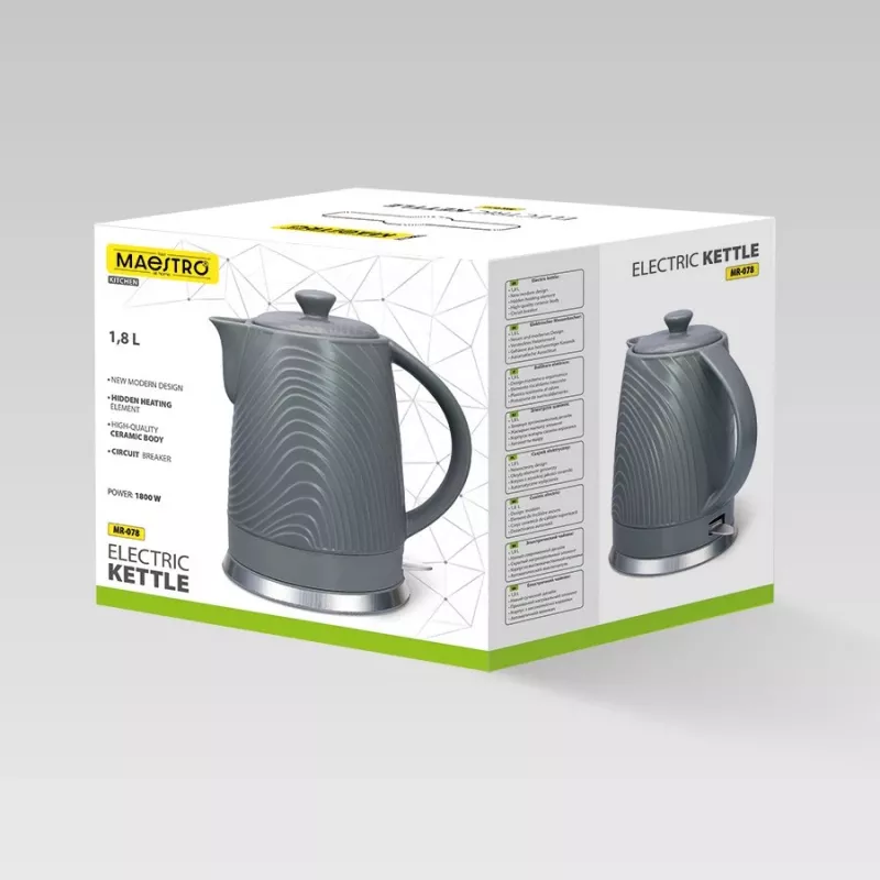 Rýchlovarná kanvica Maestro MR-078, objem 1,8 L, sivá