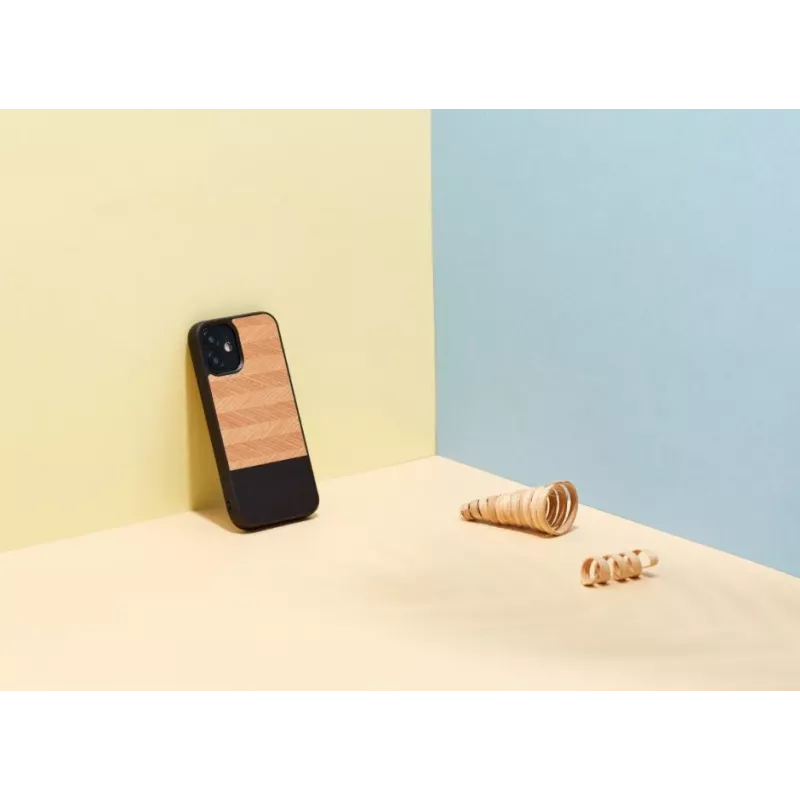 Ochranné puzdro Man and Wood pre iPhone 12 mini Herringbone Nero čierna