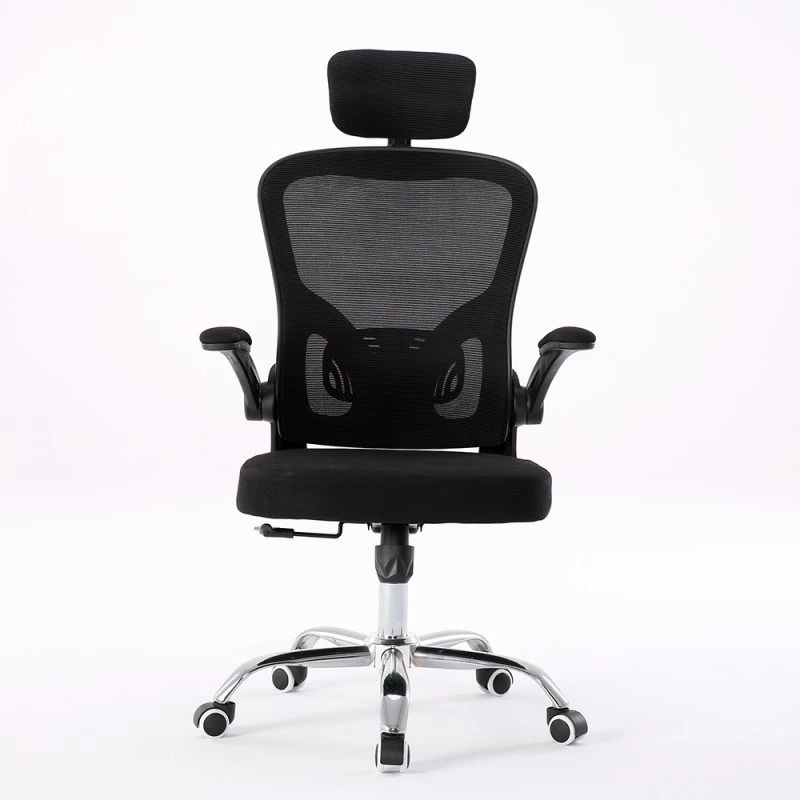 Kancelárska stolička top e shop DORY CZERŃ — čalúnené sedadlo, sieťované operadlo, 650×620 mm, výška do 122 cm